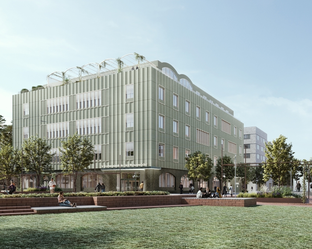 animerad bild av slakthusområdets gymnasium